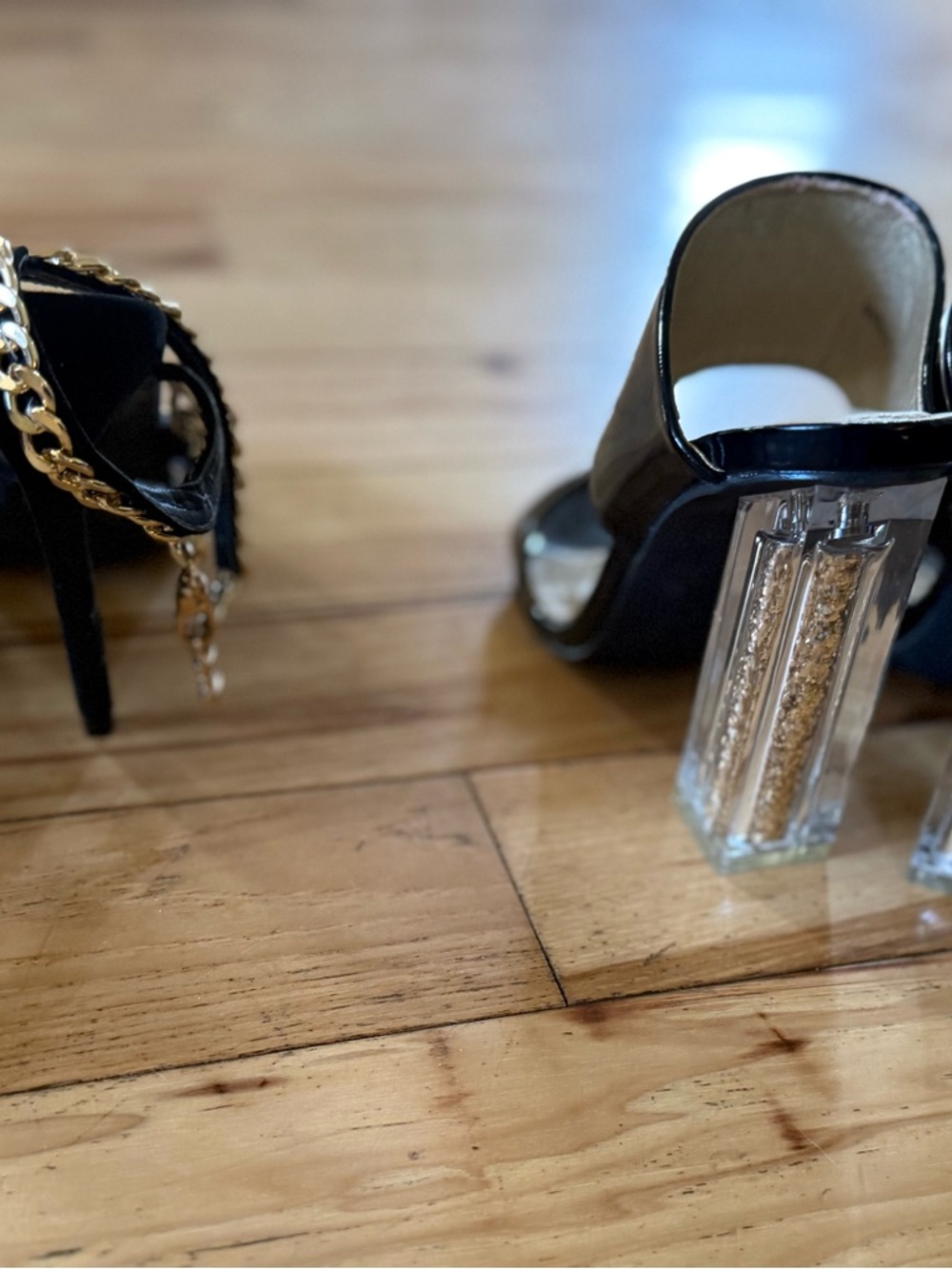 Fashion Nova Heels Bundle Size 6 Black & Leopard Stiletto Mules - Picture 2 of 8